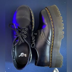 DR. MARTENS 1461 QUAD SMOOTH LEATHER PLATFORM SHOES